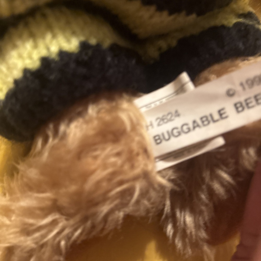 1997 Bit O Honey Ganz Buggable Bee Teddy Bear Knitted Sweater & Hat & wings - Picture 6 of 7